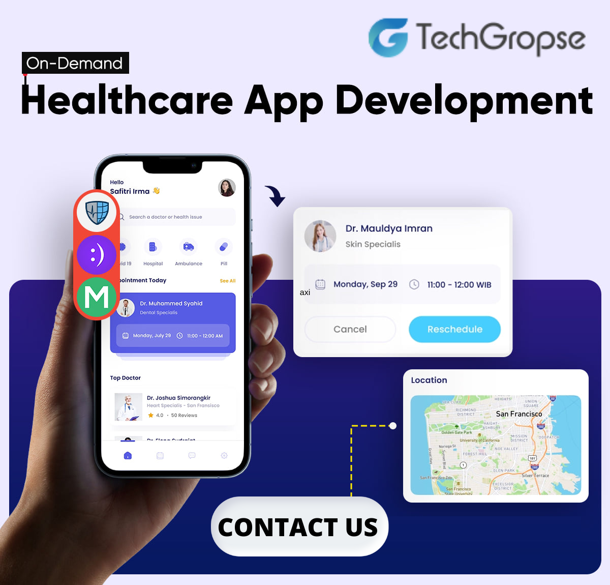 on demand HEALTHCARE app development company techgropse