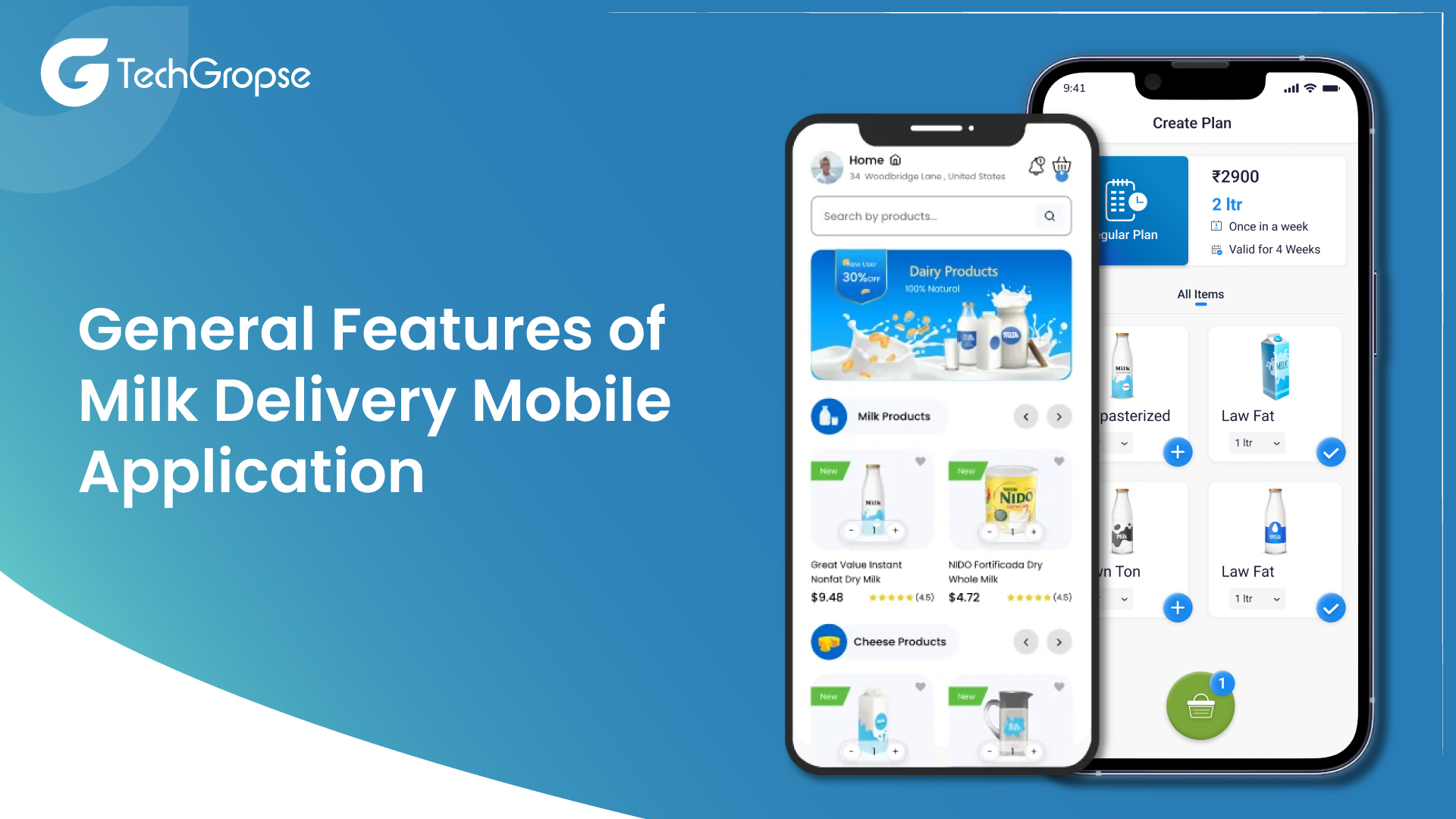 General Features of Milk Delivery Mobile Application 