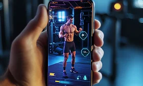 Dumbbell icon representing our fitness and wellness app development.