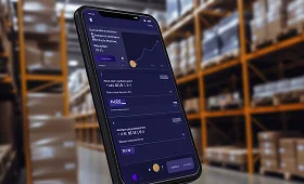 Truck icon for logistics and transportation application development.
