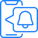 Notification bell icon for push notifications and alerts features.