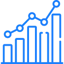 Analytics chart icon for our reporting and analytics app features.
