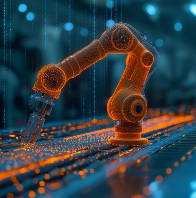 Robot icon for Robotic Process Automation (RPA) software solutions.