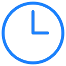 Clock icon for the Time & Material model for app development costs.