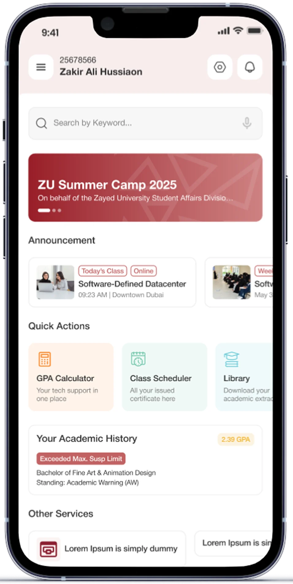 Zayed University AI-powered mobile app built by TechGropse Dubai