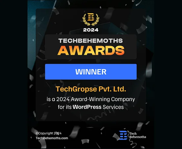 Techbehemoths Award for top app developers in dubai - Techgropse Technology
