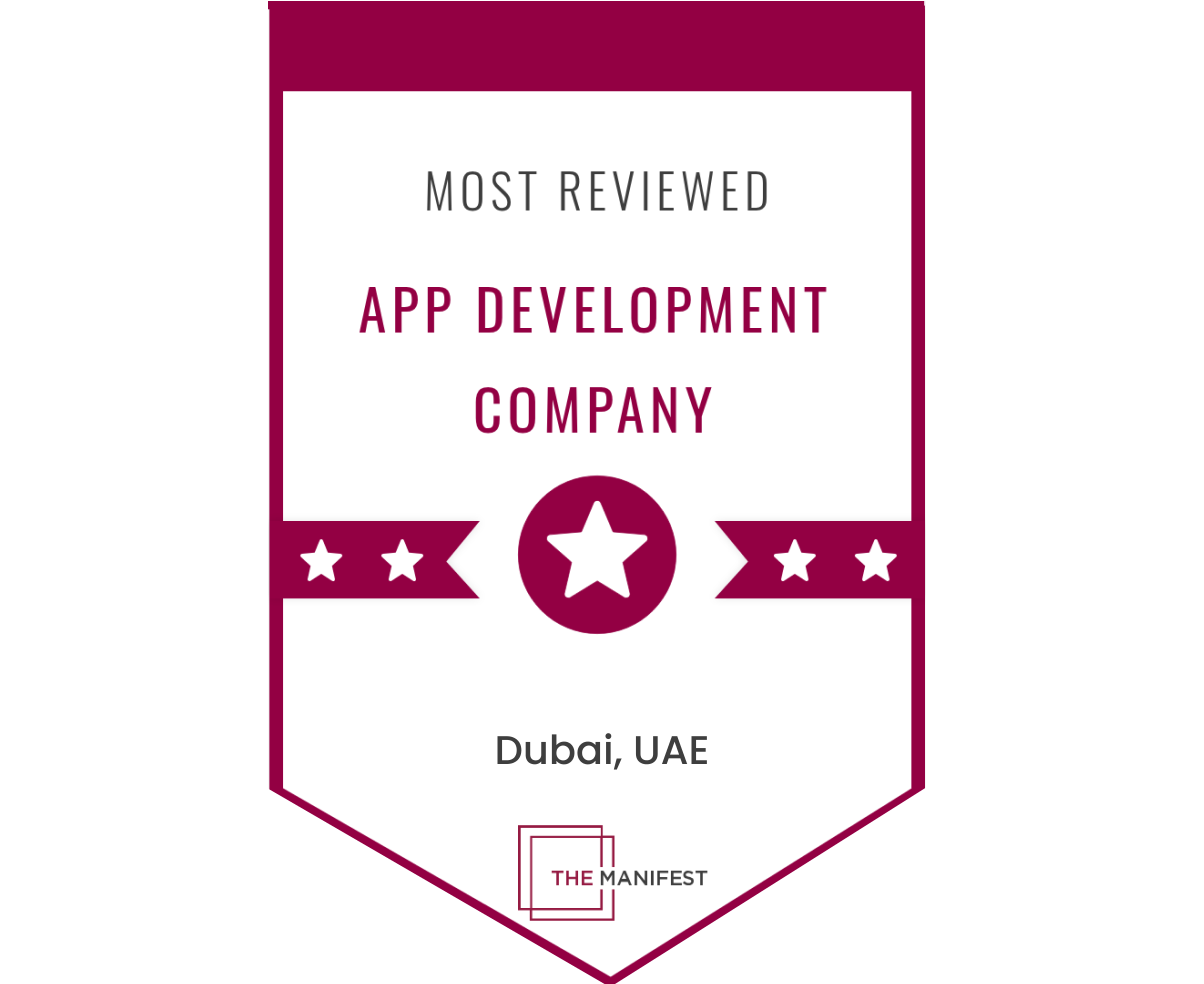 Most Reviewed App Development Company — The Manifest award badge