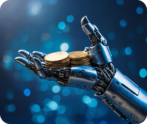 Hire artificial intelligence engineers for finance and accounting icon.
