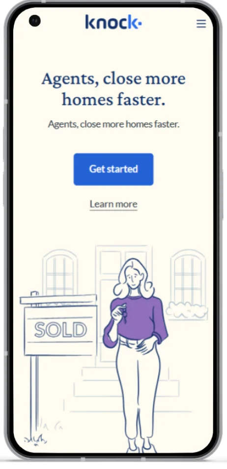 Knock real estate app – mobile app development case study, Los Angeles CA