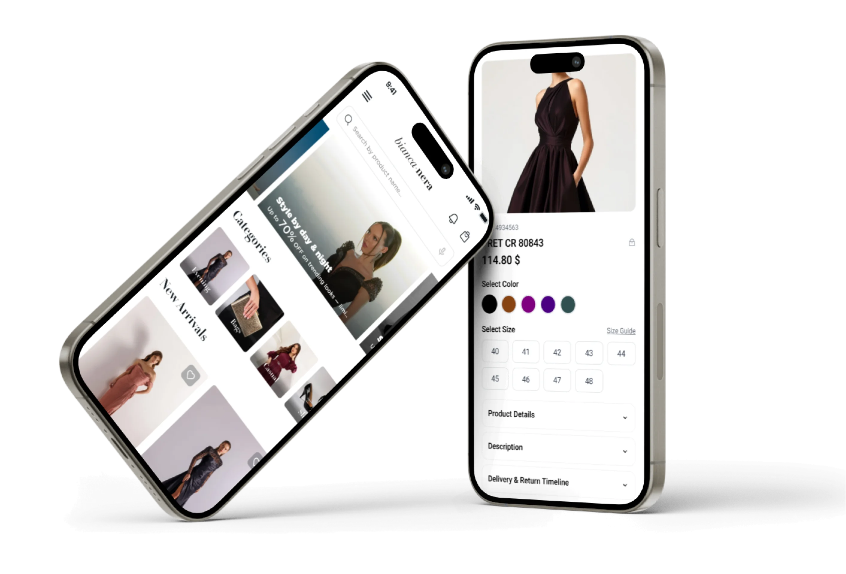 Bianca eCommerce mobile app — premium shopping experience platform