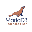 Logo for MariaDB, an open-source relational database.